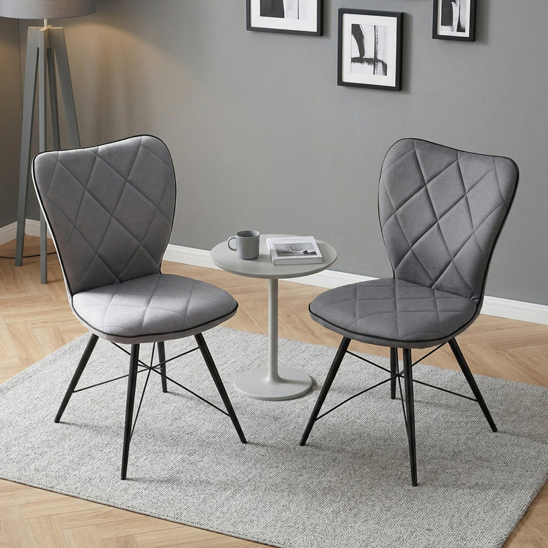 Upholstered Upholstered Back Side Chair in Grey
