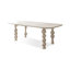 6 - Person White  Rectangular Solid Wood Sintered Stone Tabletop Dining Table Set-493777223-493777220