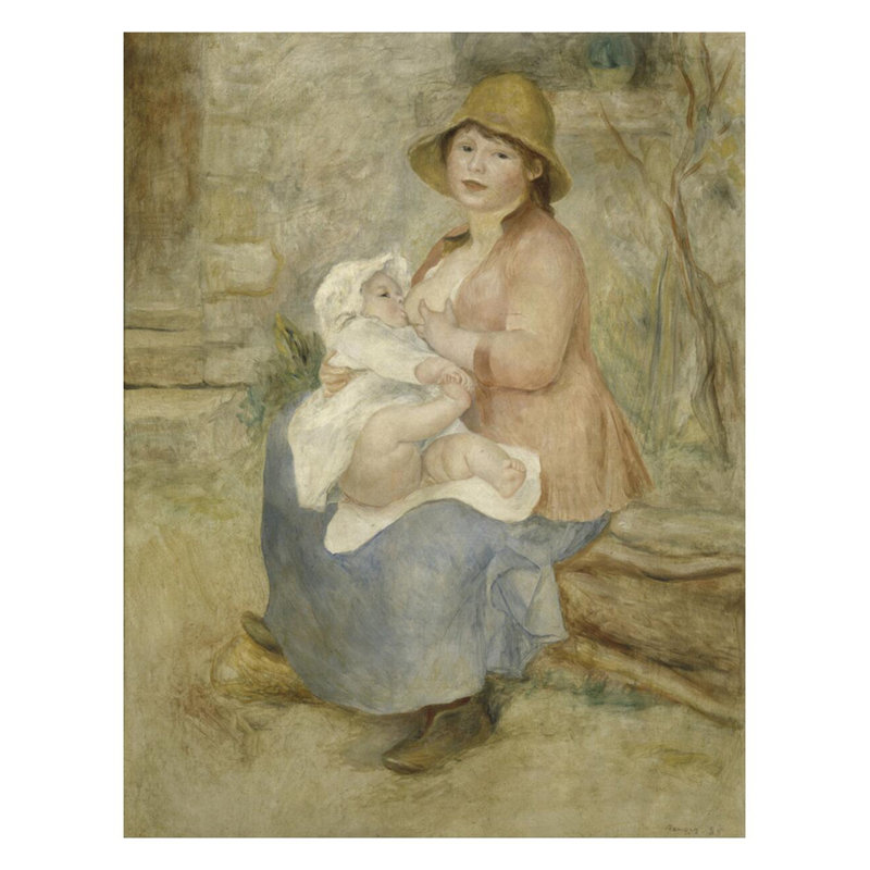 Maternité par Pierre-Auguste Renoir - Estampe numérique, H 28 po x l 22 po