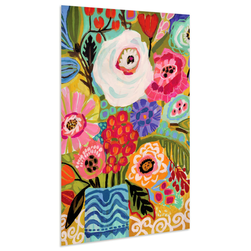 «Fresh Flowers in Vase II», reproduction sur verre