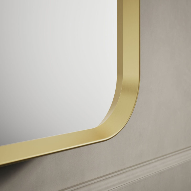 Verdera Surface Mount or Recessed Rectangular Framed Medicine Cabinet, Brushed Gold, 34" H x 22" W x 4.18" D
