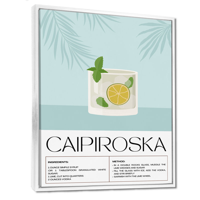 «Lime Caipiroska», impression d'art mural, Cadre flottant blanc, H 32 po x l 24 po