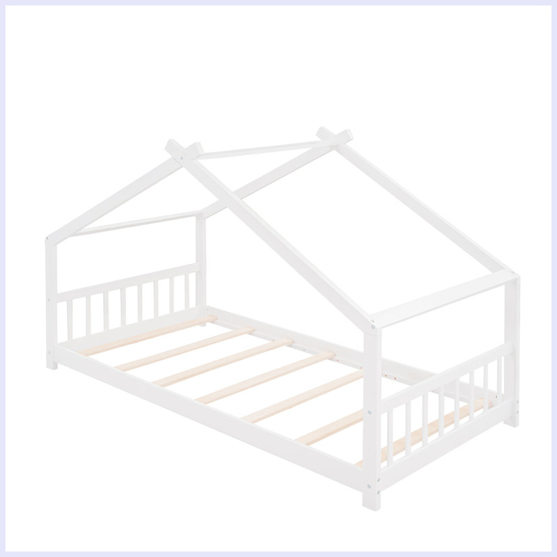Lit en bois Modern House, Simple, Blanc