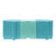 Ensemble de 3 tables de casse-tête artistiques, tables d'appoint modulaires à motif emboîtable (2 convexes et 1 concave), bleu clair et vert clair-428238976