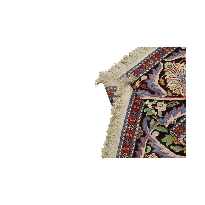 Kashmir Silk Oriental Area Rug in Red/Green