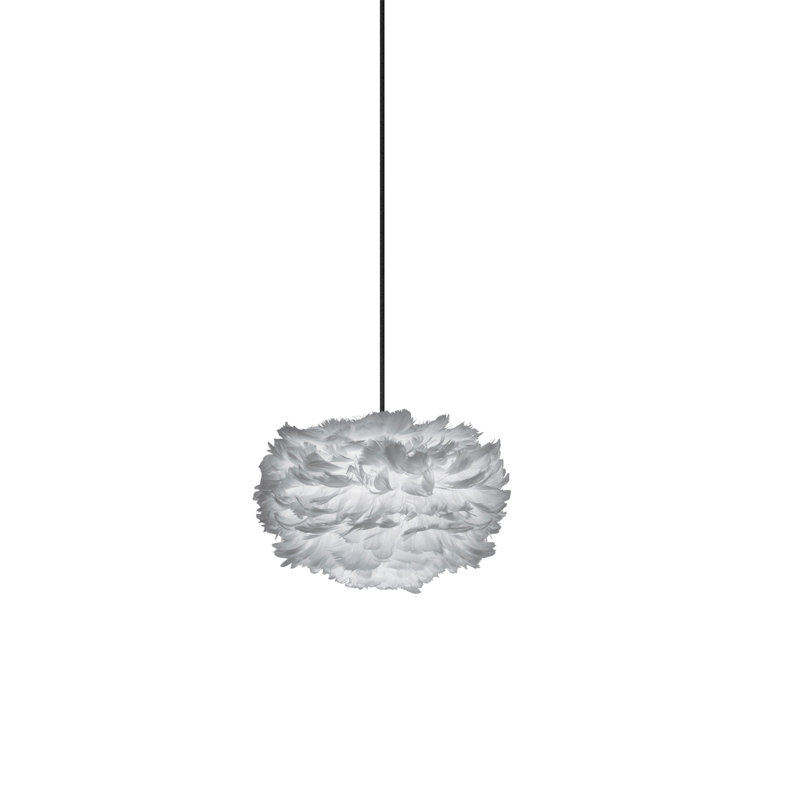 Luminaire suspendu sphérique unique à 1 lumière Eos, H 7,9 po x l 13,8 po x P 13,8 po, blanc, gris