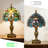 14.7 ''H Stained Glass Baroque Table Lamp, Decorative Nightstand Lamp With Bulbs