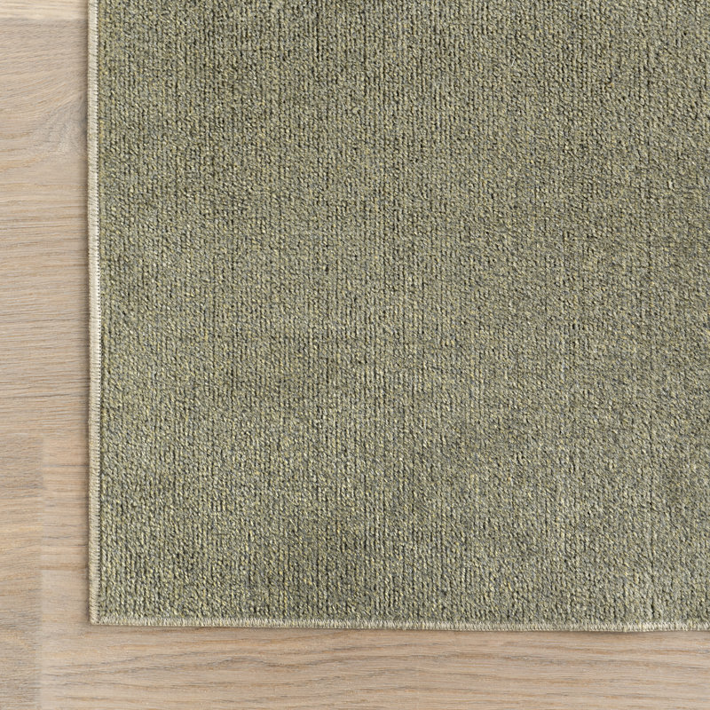 Argelia Solid Machine Washable Area Rug, Rectangle 6'7" x 9'