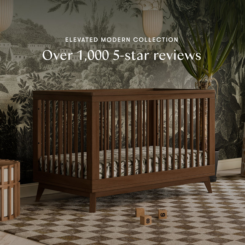 Scoot 3-in-1 Convertible Crib, Natural Walnut