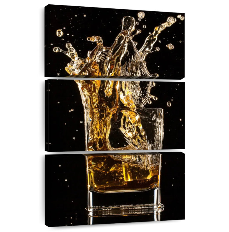 Yarlin éclaboussant du whisky glacé, H 32 po x l 20 po