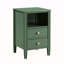 Table de chevet 2 tiroirs avec rangement - vert rétro-552526018