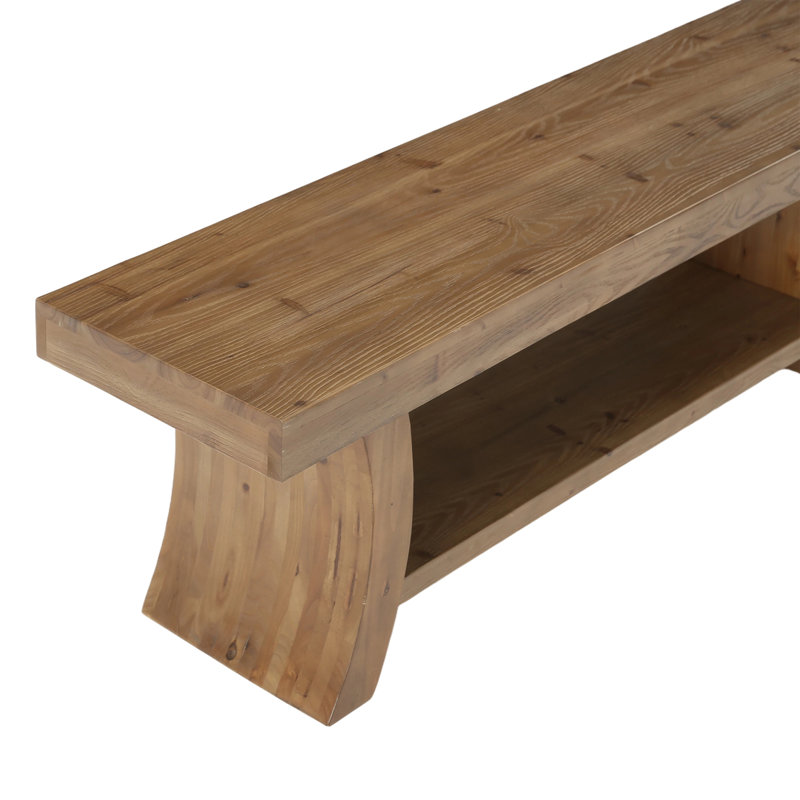 Banc de lit en bois massif avec tablette ouverte