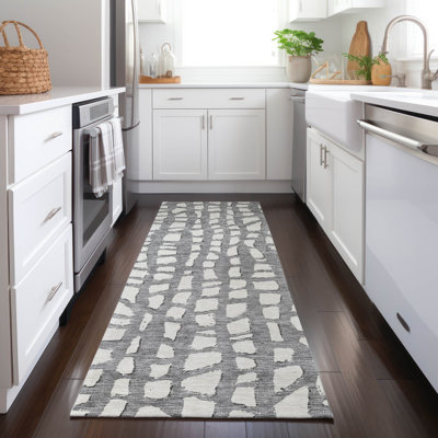 Tapis gris intérieur / extérieur lavable à la machine Lamanna ACN754
