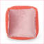 Pouf, assise carrée en microfibre de chenille pour salon | Rouge corail | Microfibre-123499550