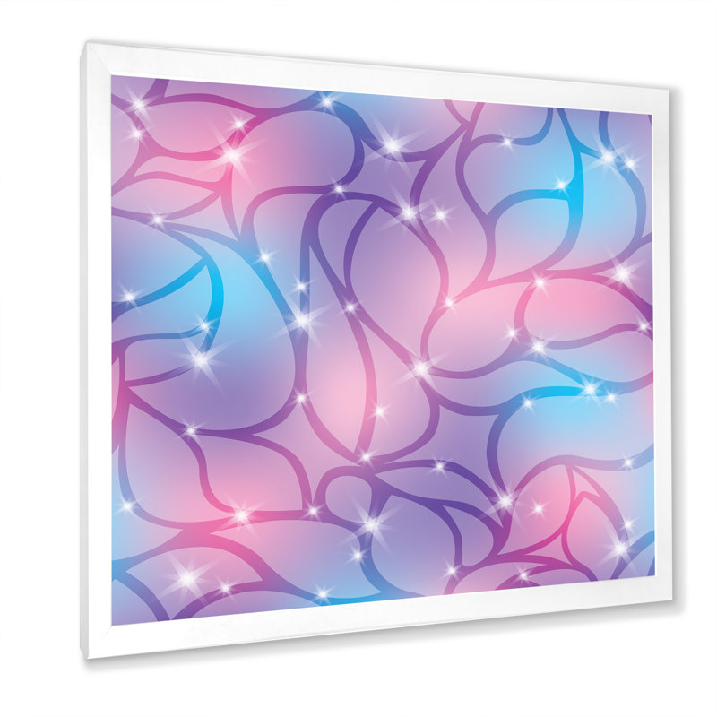 Violet et mauve abstrait avec étincelles - Impression sur toile, H 36 po x l 36 po x P 1,5 po, Cadre de coin blanc fermé