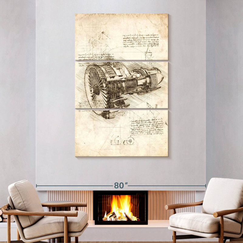 Jet Engine Sepia, 74" H x 48" W