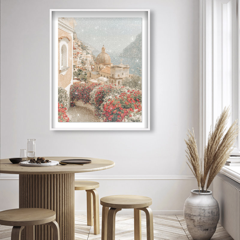Clifftop Crimson I Shadowbox Nautical & Beach Print by Oliver Gal, Black Frame, 16 x 20, 37.5"H x 46.5"W, White Shadowbox
