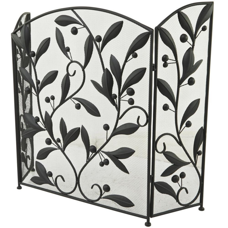 Moustiquaire pliable en métal à 3 panneaux Brinlie, Noir, noir, noir, noir