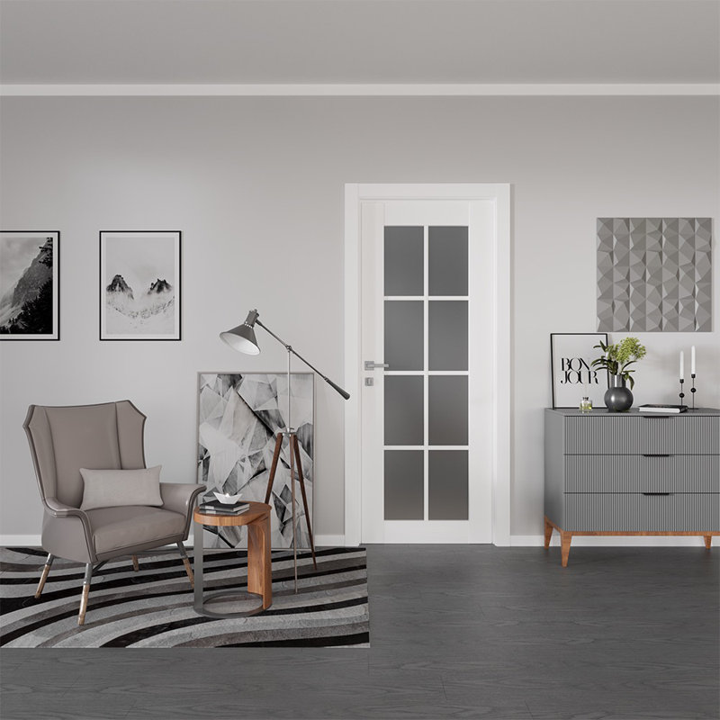 Palladio Solid Manufactured Wood Panelled Prefinished Standard Door, White, 23.88" W x 83.23" H