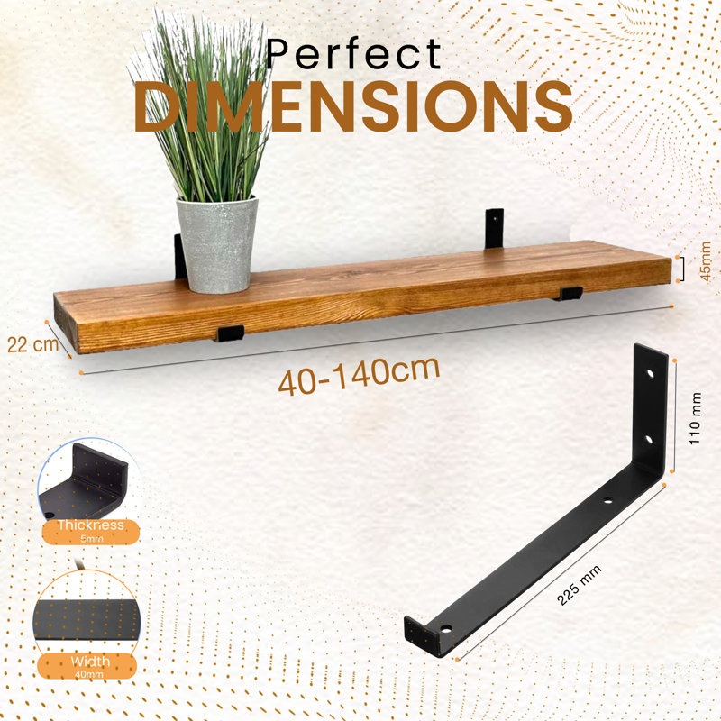 Vaasa 2 Piece Wood, Tudor Oak, 4.5cm H x 60cm W x 22cm D