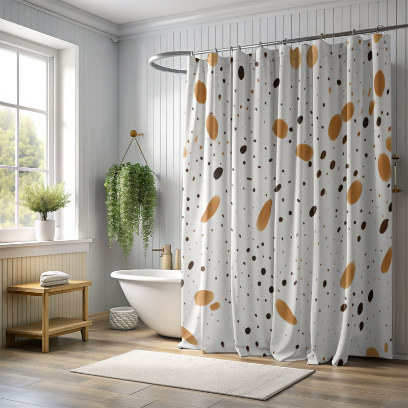 Brown Splatters - Rideau de douche Premium, H 74 po x l 71 po