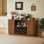Armoire de rangement multifonctionnelle avec support à vin et porte-verres, tablettes réglables pour le rangement du vin et le bar à café