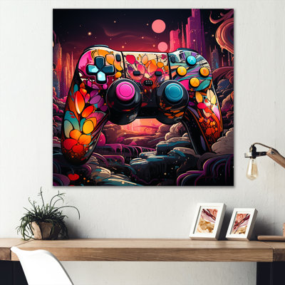 Galaxy Gaming Controller  - Video Games Metal Wall Art
