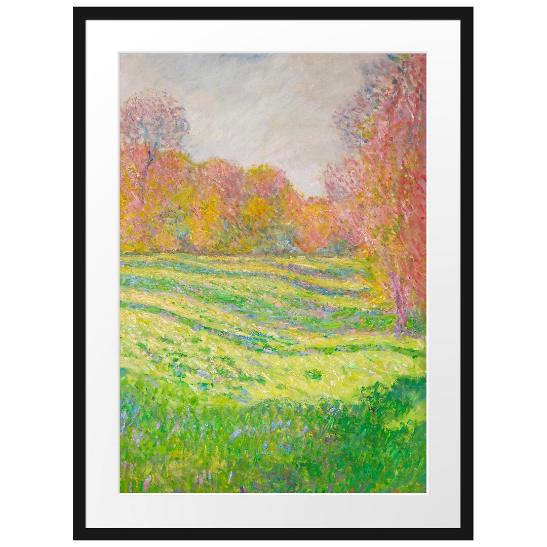 Gerahmter Kunstdruck Meadow in Giverny von Claude Monet