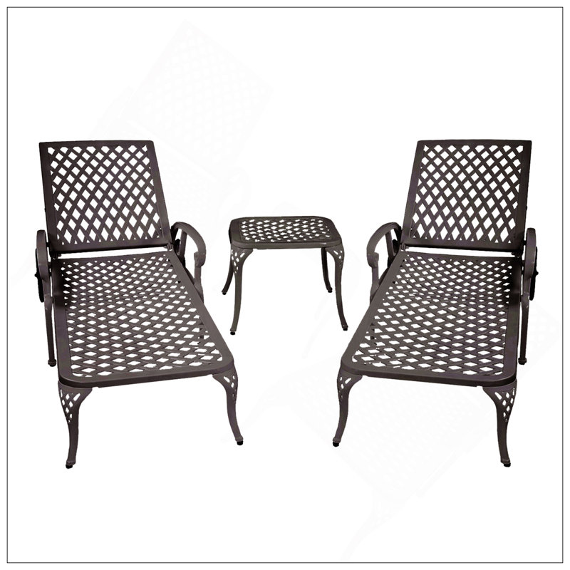 Méridienne en aluminium coulé brun 2 pièces