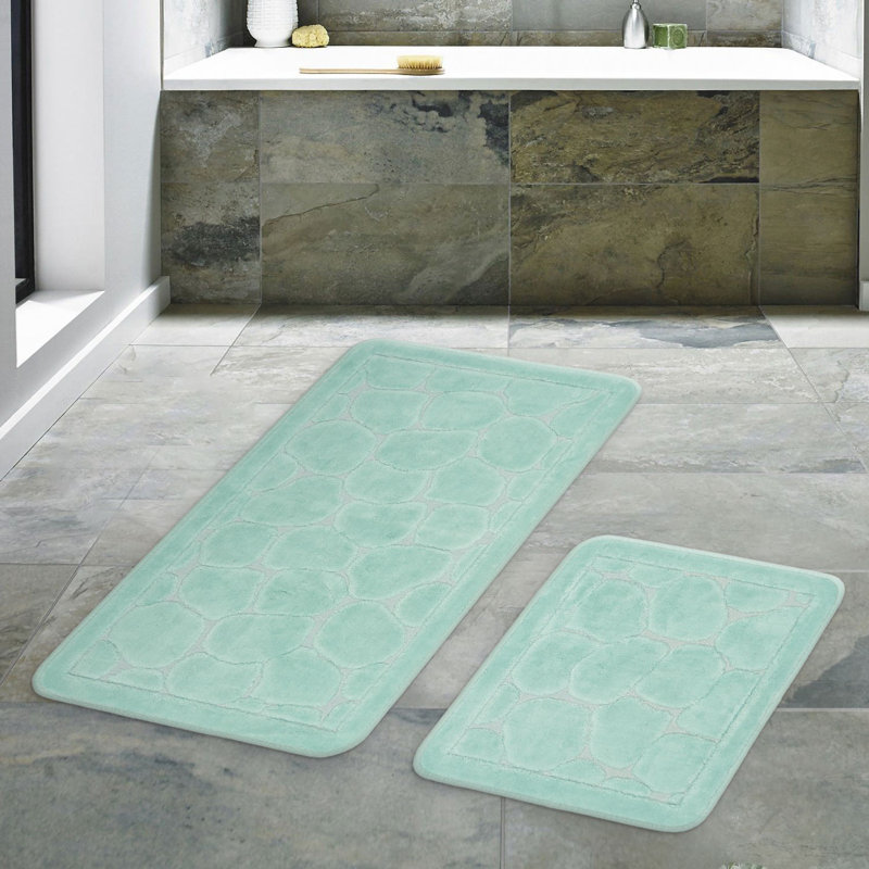 Ensemble de 2 tapis de bain Millgrove, Vert mer