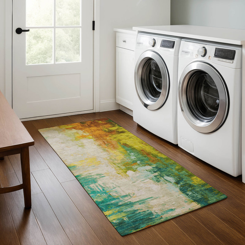 Premium Machine Washable Mouton Abstract Rug, Runner 2'3" x 7'6"