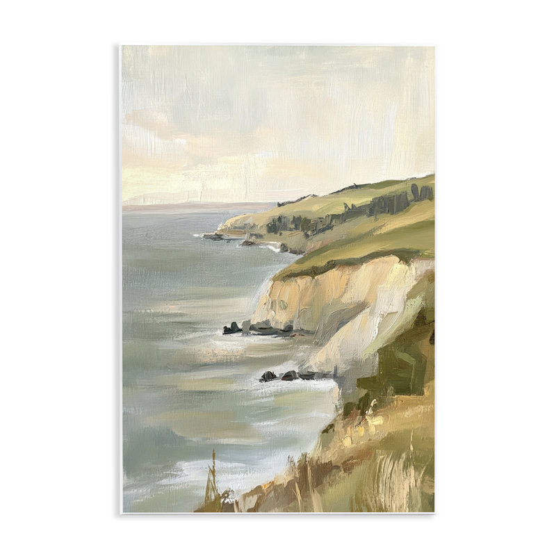 Plaque murale Falaises de la mer, design par Petal Prints Design, 19 x 13