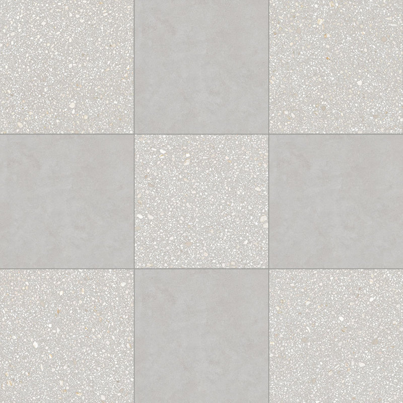Lithos 12X12 Checkerboard Gris And Cemento, Gris/Cemento