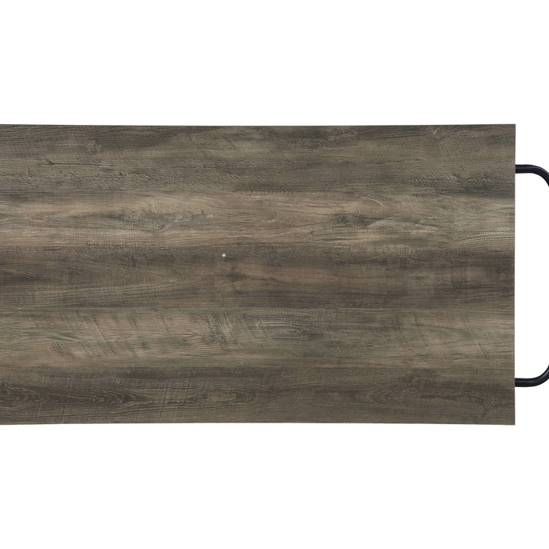 Rustic Oak And Black Kitchen Island With Functional Shelves - For Dining Room Storage Practical