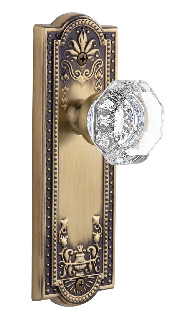 Grandeur Parthenon Plate Passage with Chambord Crystal Door Knob Grandeur 