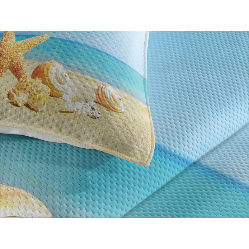 Seashells Coastal Polyester Coverlet