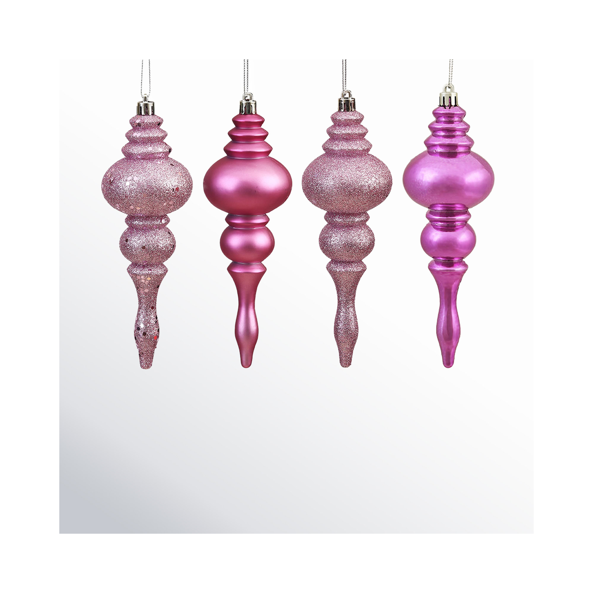 7" Finial Ornament 8/Pk, Mauve