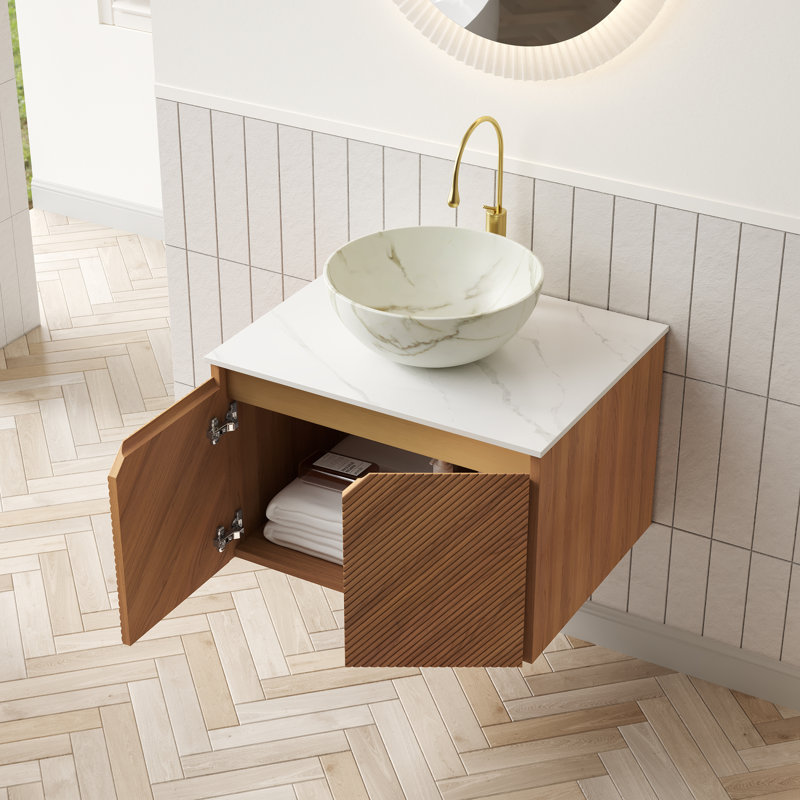 Meuble-lavabo flottant avec lavabo, meuble-lavabo moderne en bois 24 po