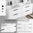 Ciarra Sharee 48" Modern Wall-Mount Double Sink Bathroom Vanity with Resin Top, Zinc Alloy Faucet, Painted Floating Cabinet, Soft-close Drawers-1172390324