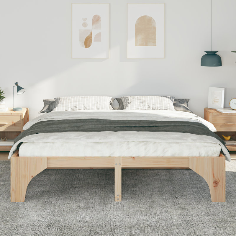Solid Wood Bed Frame, Super King (6'), Natural