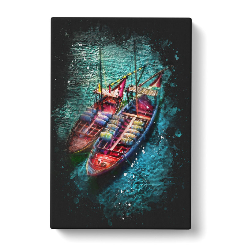Boats in Portugal - Wrapped Canvas, 76cm H x 50cm W x 3cm D