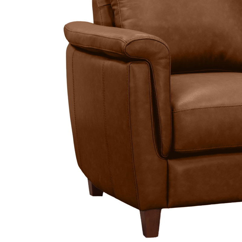 Canapé en cuir véritable 79 po Rambrij, Cèdre