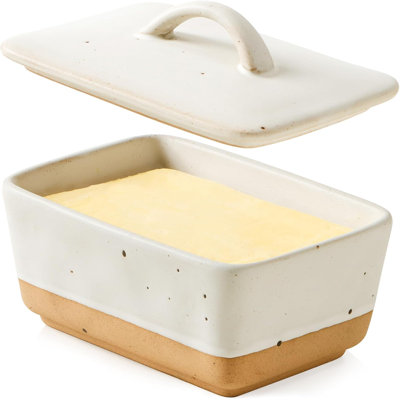 Ceramic Butter Dish With Lid White
