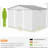 Spacious Outdoor Garden Tool Storage With Good Ventilation, Sloped Roof, And Four Vents, 109" L X 76.8" W 75.5" H Weather - Ready Galvanized Steel For Tools, Lockable Double Doors-138406089-138406090