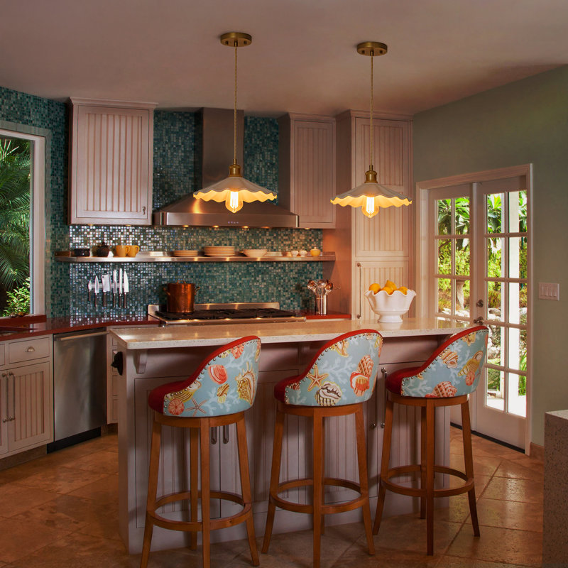 1-light Pleated Ceramic Single Pendant