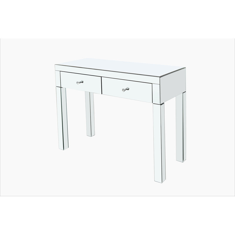 Mirror Desktop Dressing Table, 2 Drawer Dressing Table, Suitable for Female and Girl Home Offices