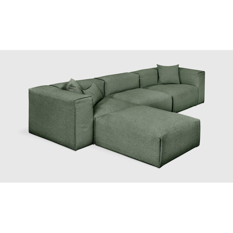 Nest Modular 4-PC Sectional, Pine Boucle