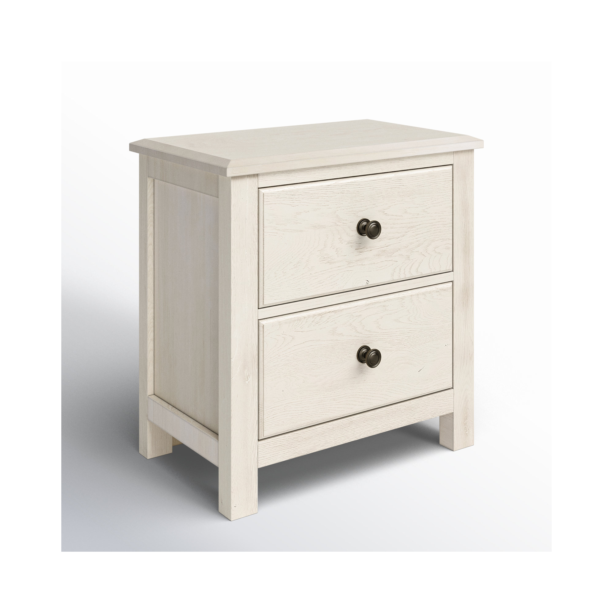Lewin 2-Drawer Nightstand, Weathered White