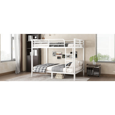Lit double en métal pour adultes, solution d'espace, conditions de sommeil bruyantes, qualité de revêtement électrostatique, avantage sous le rangement, conception de garde-corps sécurisée, option de guide d'assemblage facile