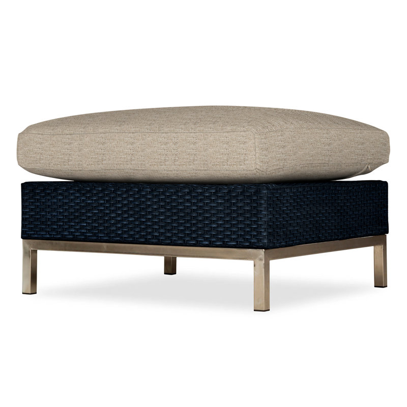 Elements Outdoor Ottoman, Ebony, Cottage Pepper